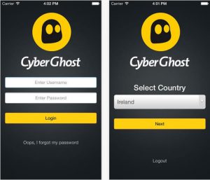 inloggen land kiezen Cyberghost Android