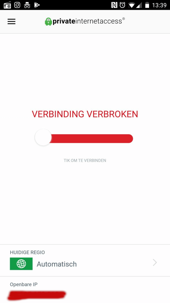 Private Internet Access Android app