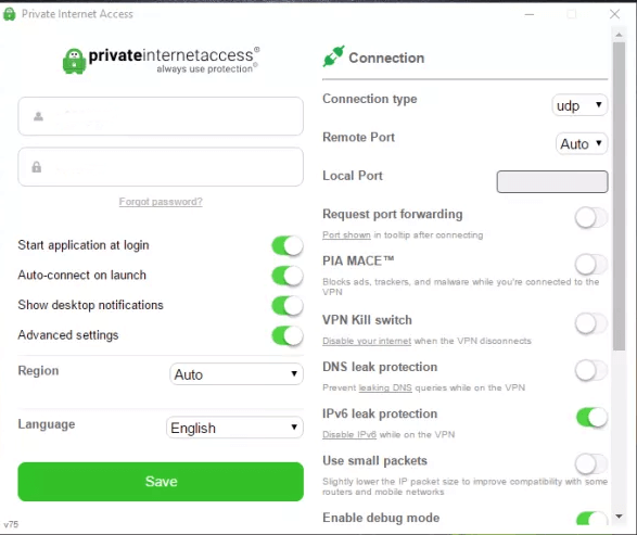 Uitgebreide instelmogelijkheden PIA software
