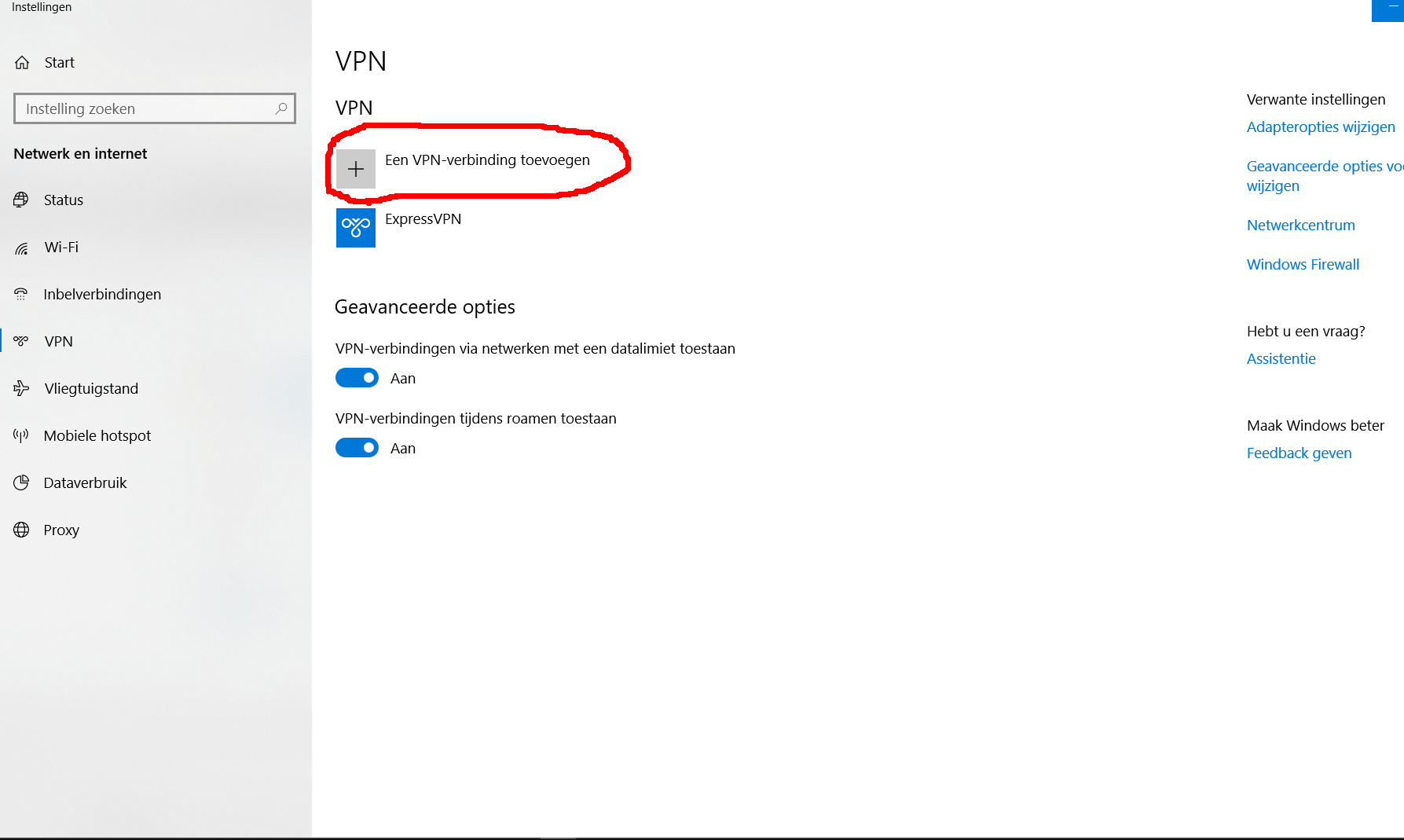 VPN verbinding toevoegen Windows 10