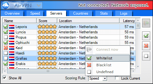 Server selecteren