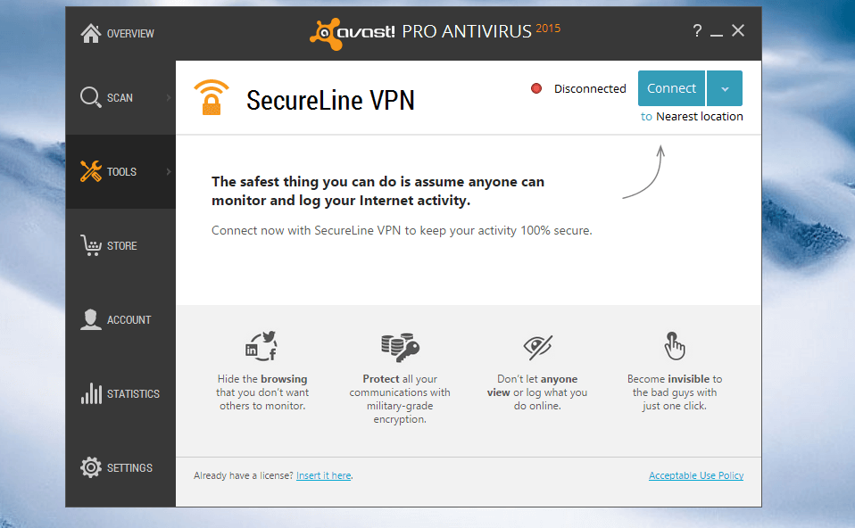 Avast Secureline op Windows