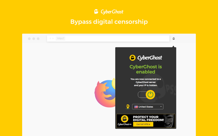 CyberGhost VPN Firefox extensie