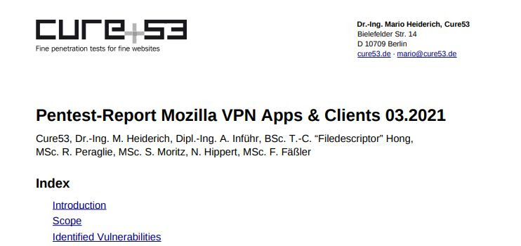 Mozilla VPN security audit