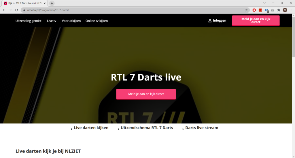 Darts stream online kijken via NLZiet