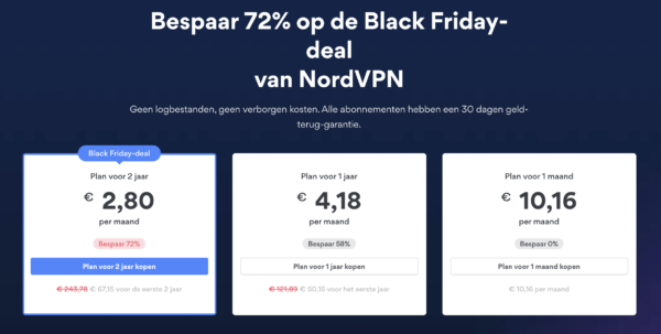 NordVPN Black Friday 2021 aanbieding de beste deal