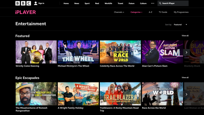 BBC iPlayer entertainment