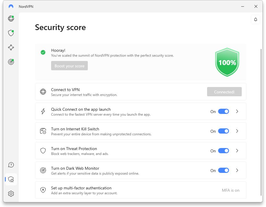 nordVPN security Score